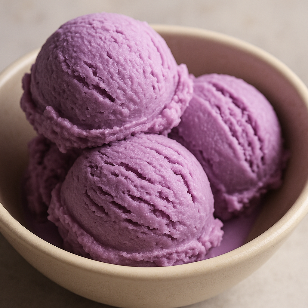 Glace Maison Crémeuse à l’Ube (sans sorbetière !)