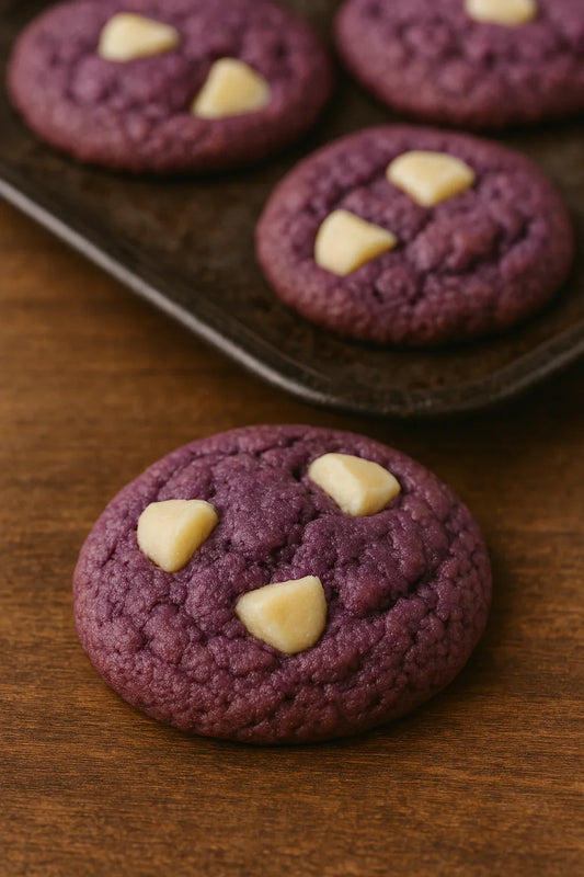 Cookies Irrésistibles à l’Ube et Chocolat Blanc
