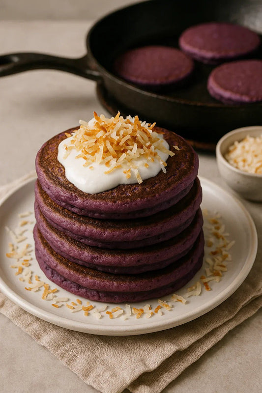 🥞 PANCAKES UBE & COCO 💜 : LE BRUNCH NATUREL ET COLORÉ QUI FAIT DU BIEN - Ubeal - Ube Premium